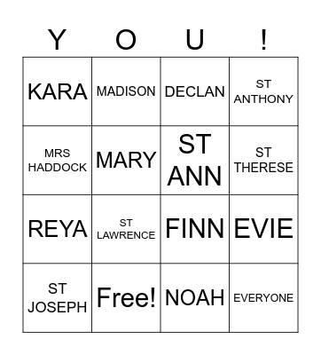 JESUS LOVES Bingo Card