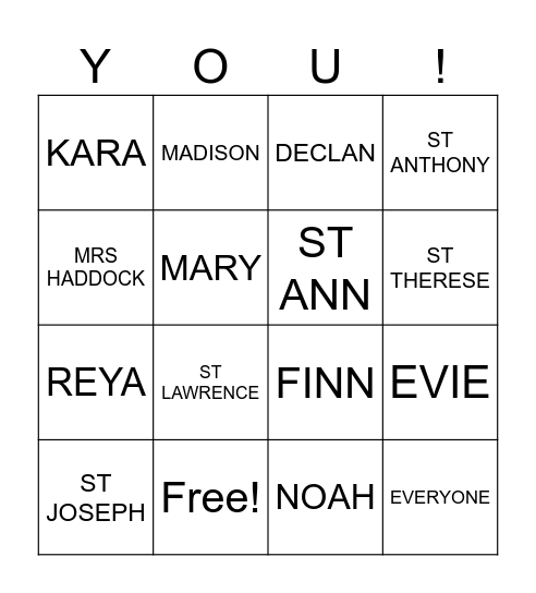 JESUS LOVES Bingo Card