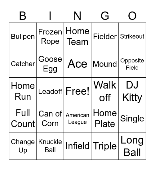 Rays Bingo Card