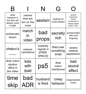 Dhar Mann Bingo v2 Bingo Card