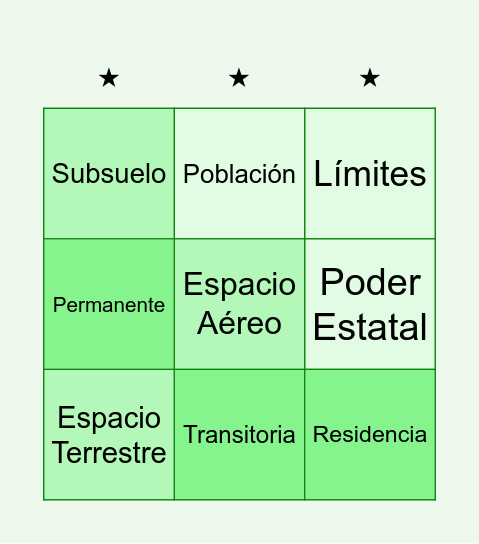 Estado Bingo Card