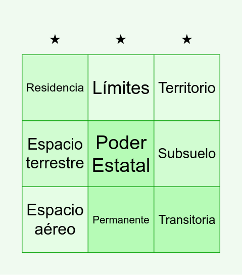 Estado Bingo Card