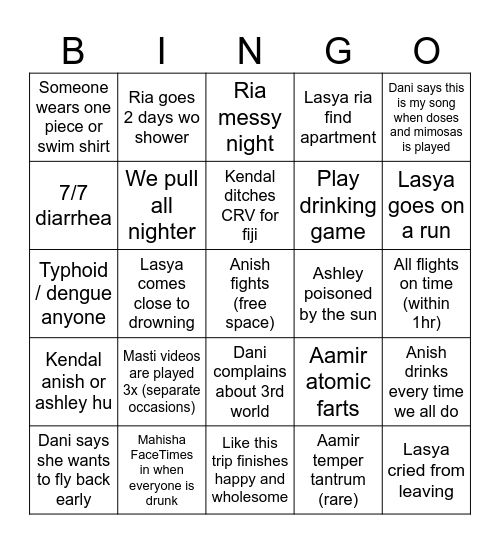 Like This Asia Bingo Card