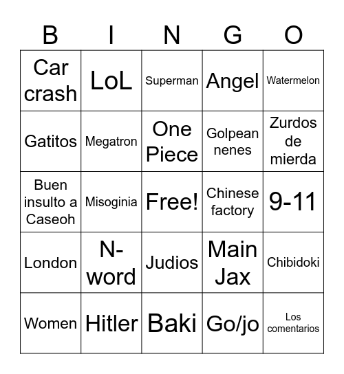 Los Memes Bingo Card