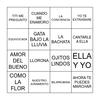 BINGO MUSICAL Bingo Card