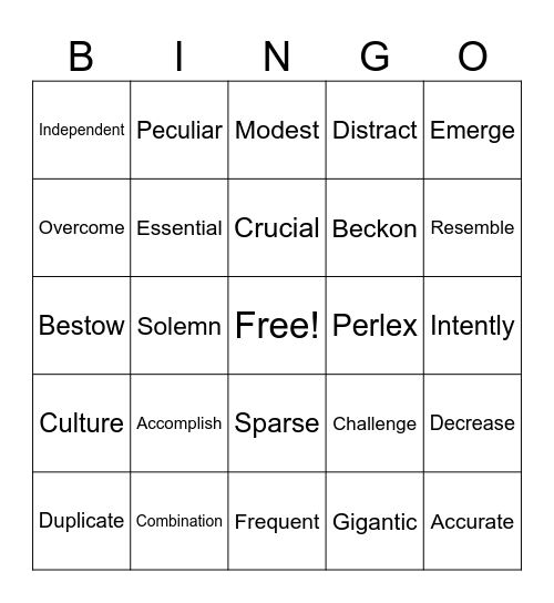 Bingo Card