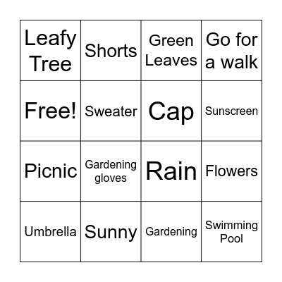 SPRING Bingo Card