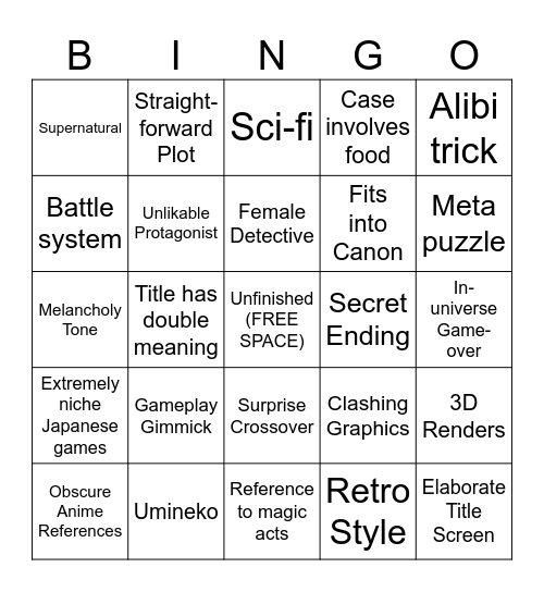 TimeAxis Bingo Card