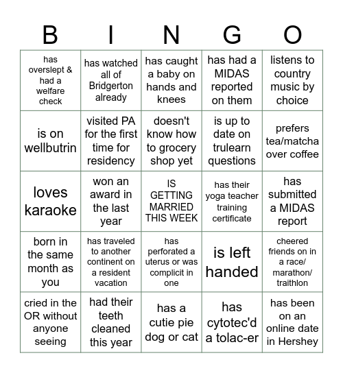 Find someone who Bingo Card
