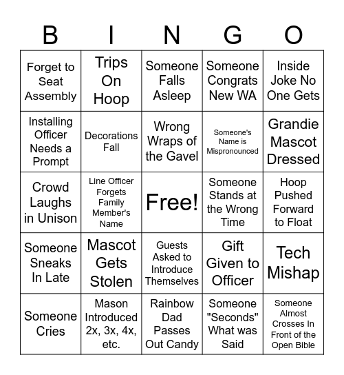 Mad Bingo Card