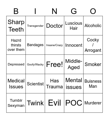 Hazrd Oc Bingo Card