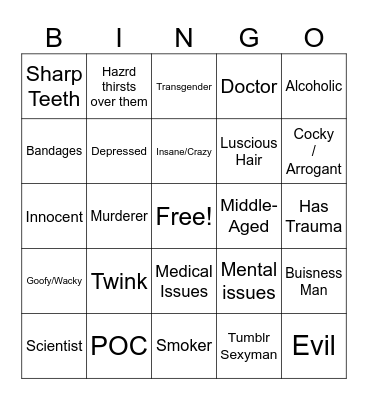Hazrd Oc Bingo Card