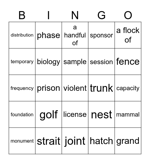 5.2299 Bingo Card