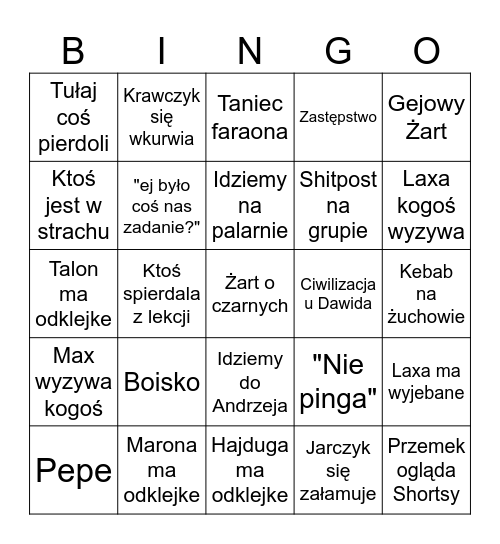 Tydzień w Koperniku Bingo Card