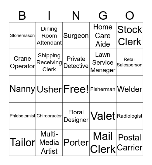 Career Bingo 3 Bingo Card