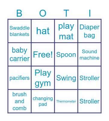 Baby bingo Card