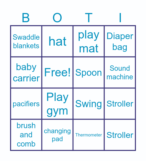 Baby bingo Card