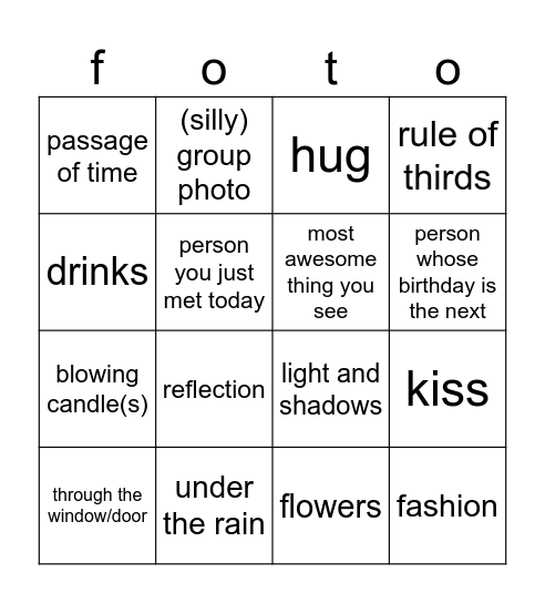 photobingo Card