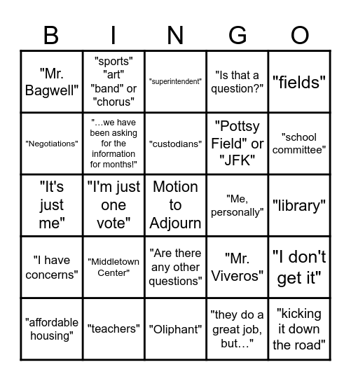 1st hearing budget Bingo Card