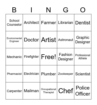 Career Bingo Card