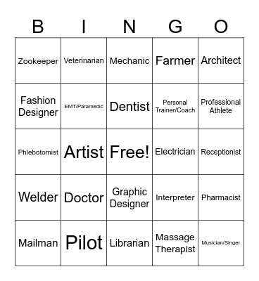 Career Bingo Card