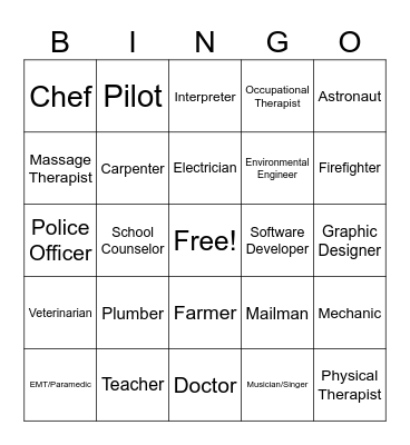 Career Bingo Card