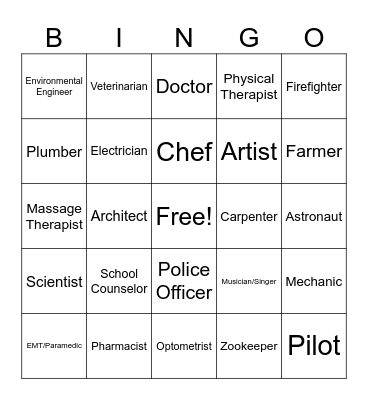 Career Bingo Card