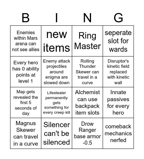 7.36 Bingo Card