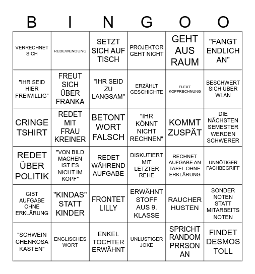 HERR GRIM BINGO v2 Bingo Card