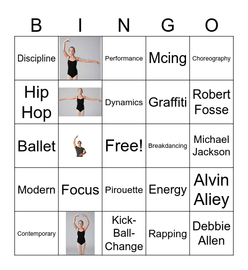 Ultimate Dance Bingo Card