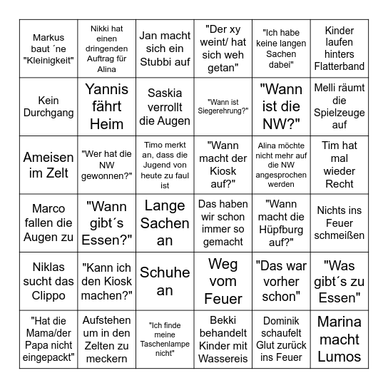 Pfingst Bingo Card