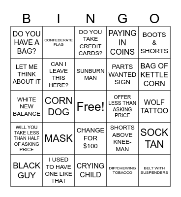SWAP MEET MANIA Bingo Card