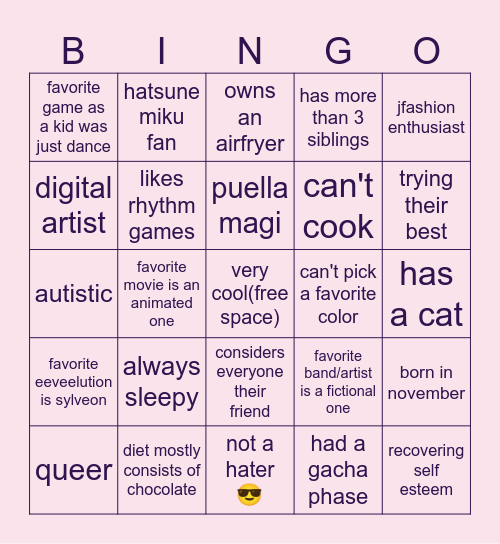 madoka bingo Card