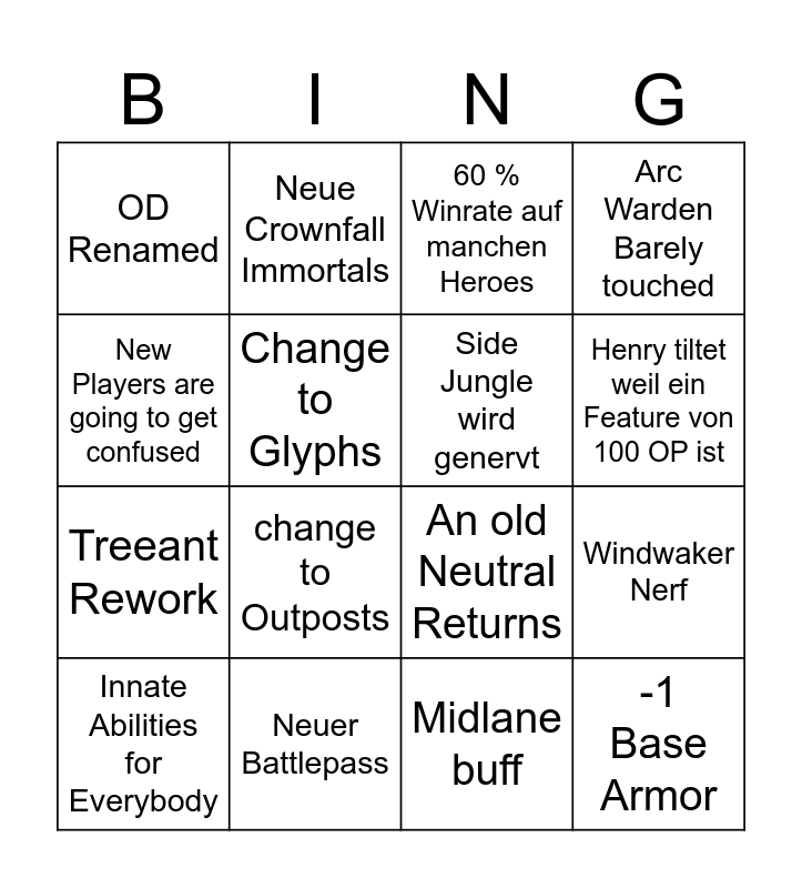 Patch Bingo Card