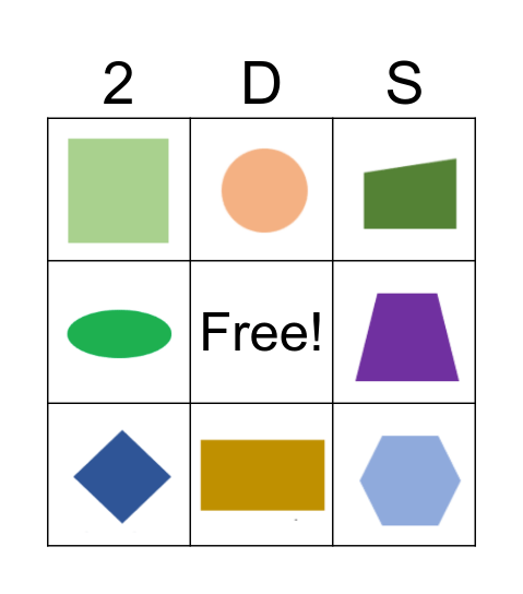 2D Shape Bingo Card