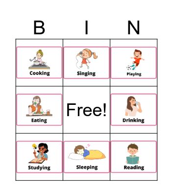 ACTION VERBS Bingo Card