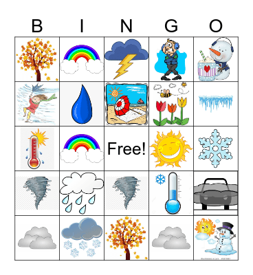 Weather Bingo Card