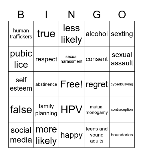 8th grade review Bingo Card