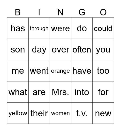48 Bingo Card