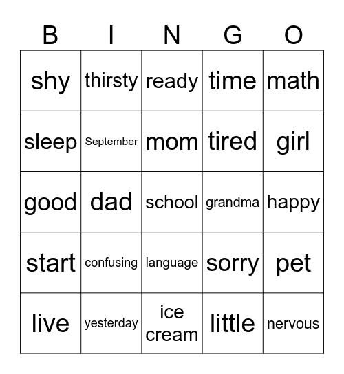 FINAL ASL BINGO Card