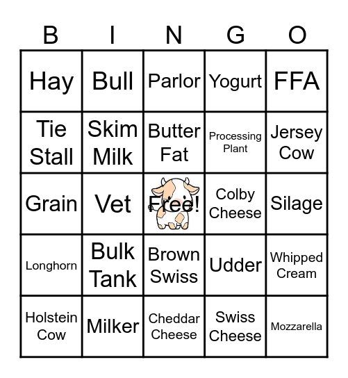 June Dairy Bingo Card