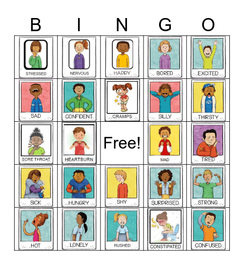 Feelings Bingo Card