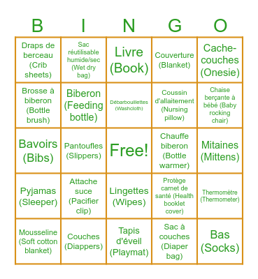 Shower Meagan & Louis-Philippe Bingo Card