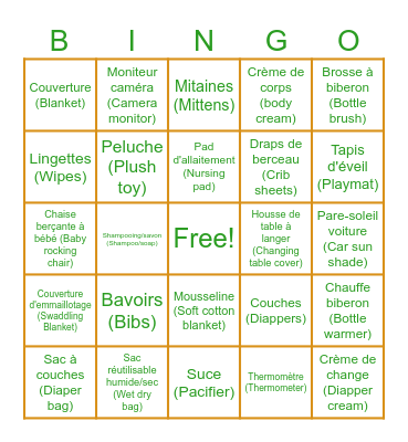 Shower Meagan & Louis-Philippe Bingo Card