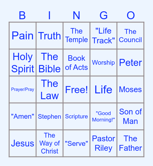 Practicing the Way of Christ: Acts 7 Bingo Card