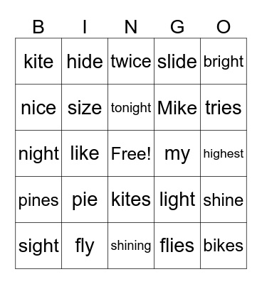 Alphie Bingo Long I Bingo Card