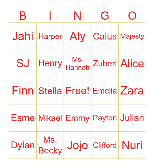 Snapdragon Bingo Card