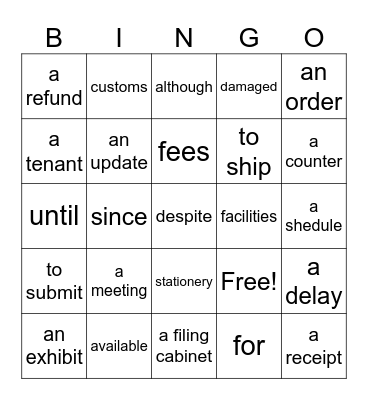 TOEIC BINGO Card