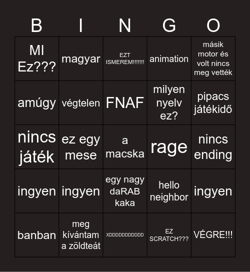 scratch bingo (hungary) Bingo Card