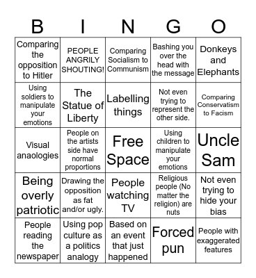 Political Cartoon Bingo Card